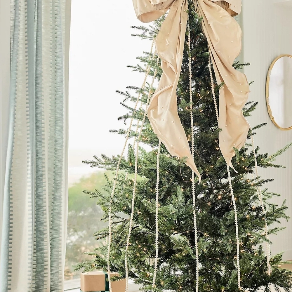 Anthropologie Cascading Pearl Christmas Tree Topper Garland NWT 6.5 Ft - Picture 4 of 8